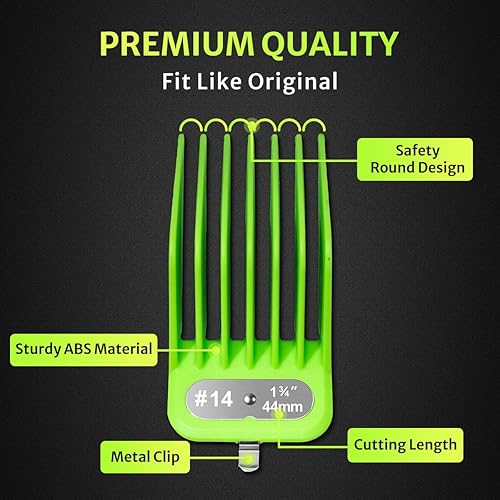 Miniatura 4 de Juego de protectores cortapelos extralargos compatibles con Andis Master, Oster Fast Feed, Andis AAC-1, GC, LCL, ML, PM-1, PM-2, RCAC,RS-1,US-1,