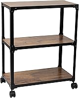 Vista 8 de Mind Reader Carrito con ruedas multiusos de 3 niveles, almacenamiento para el hogar, carrito de bar, soporte para microondas, organizador