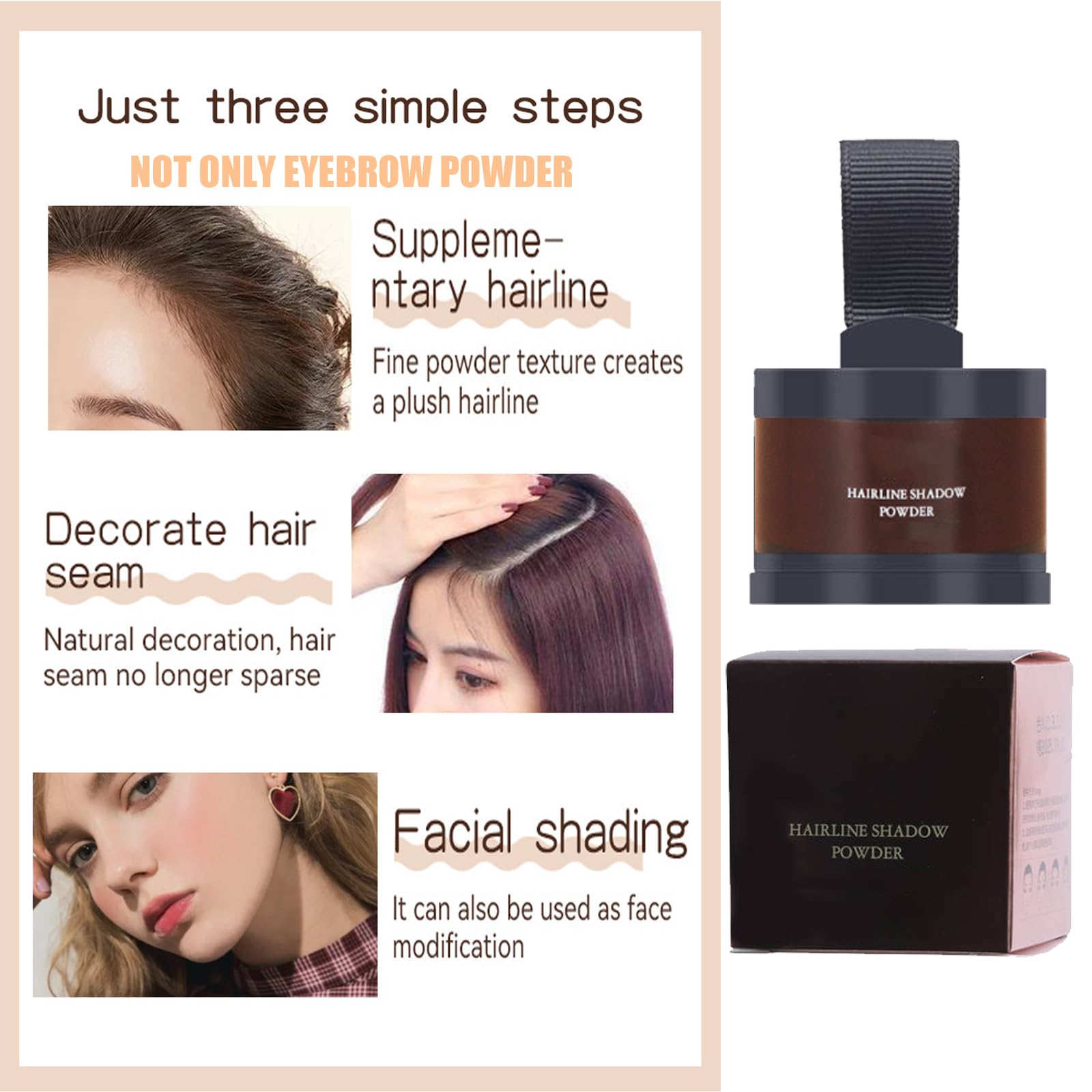 Instantly Hair Shadow Powder, Dark Brown Root Dye Shadow Cover - Image 4