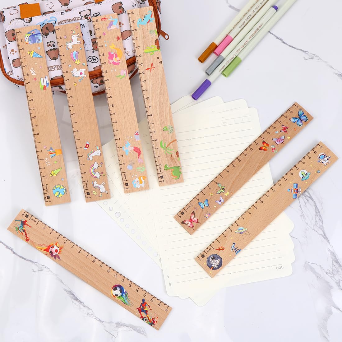 Righello in Legno 20 cm Bambini Giocattolo Regalo Ritorno a Scuola