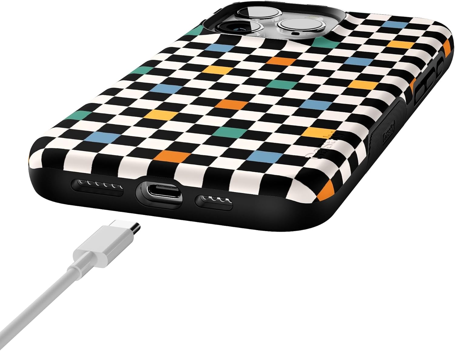 Casely iPhone 15 Pro Case | Old Skool | Retro Checkerboard | Bold Protective Design | Compatible with MagSafe