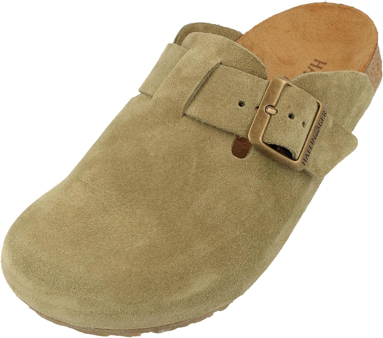 HAFLINGER Porto Elegant Leather Clog with Rubber Sole and Cork Latex Footbed Slipper Unisex