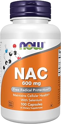 NOW Supplements, NAC N-Acetyl Cysteine 600 mg with Selenium, 100 Capsules