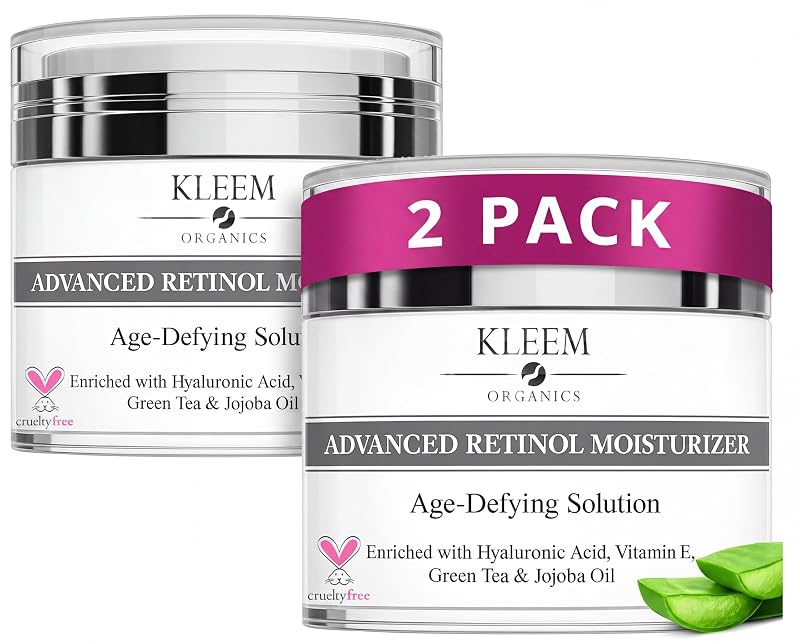 Hidratante facial noturno Kleem Organics com retinol, Pacote com 2