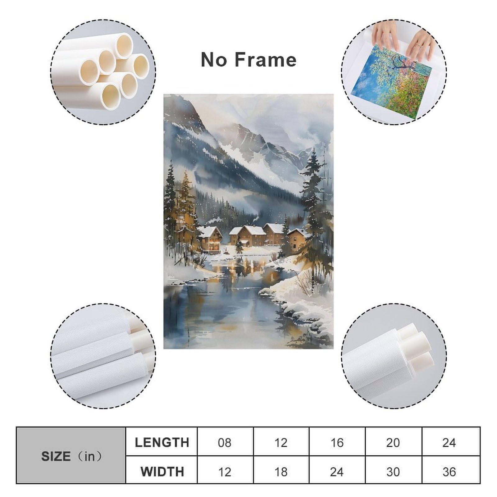 Amazon.com: ZJLAMZ Lapland Watercolor Painting Finland Wall Art