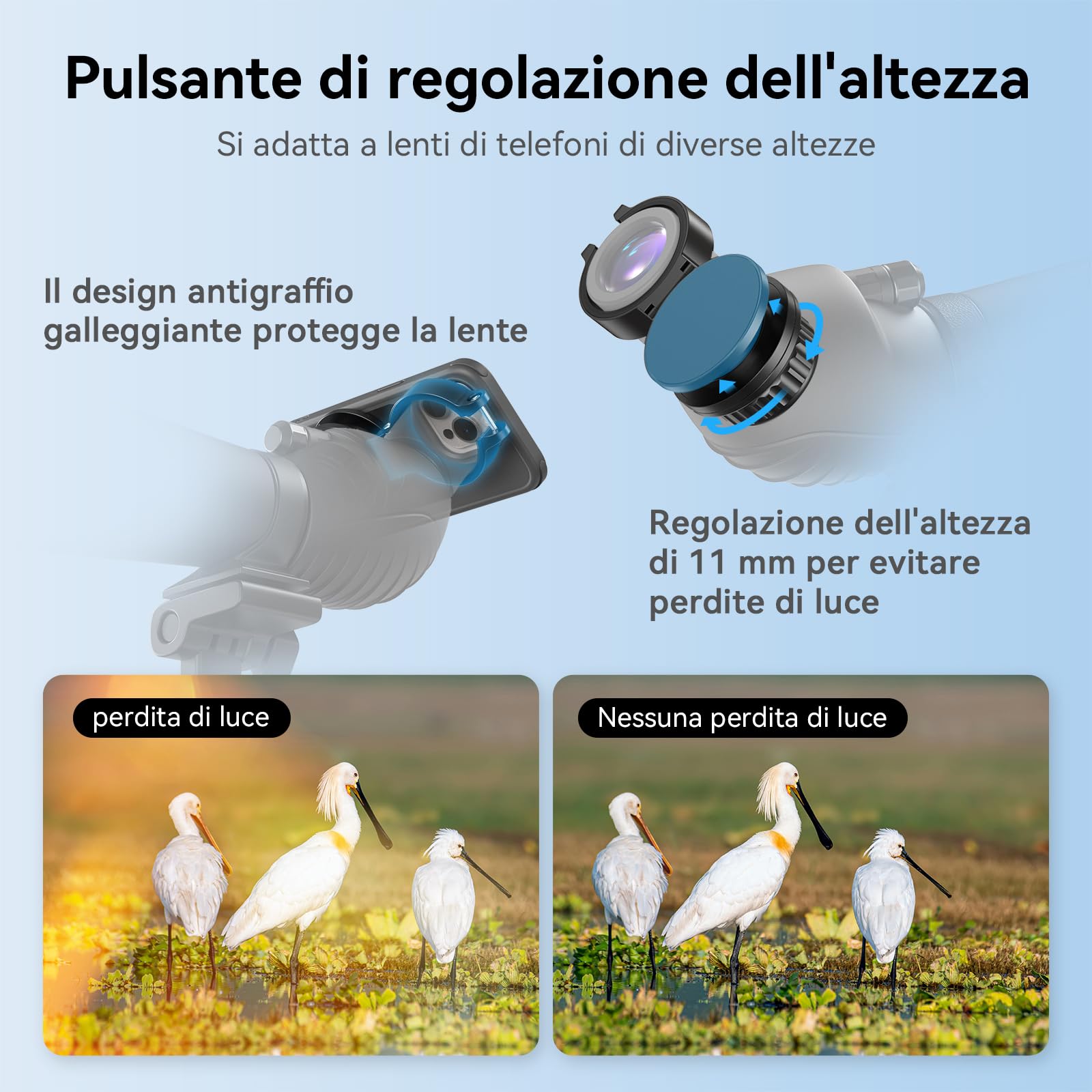 APEXEL Adattatore magnetico universale per smartphone per binocoli, telescopi, cannocchiali e microscopi. Adattatore oculare 45-55mm, compatibile con la maggior parte dei cellulari