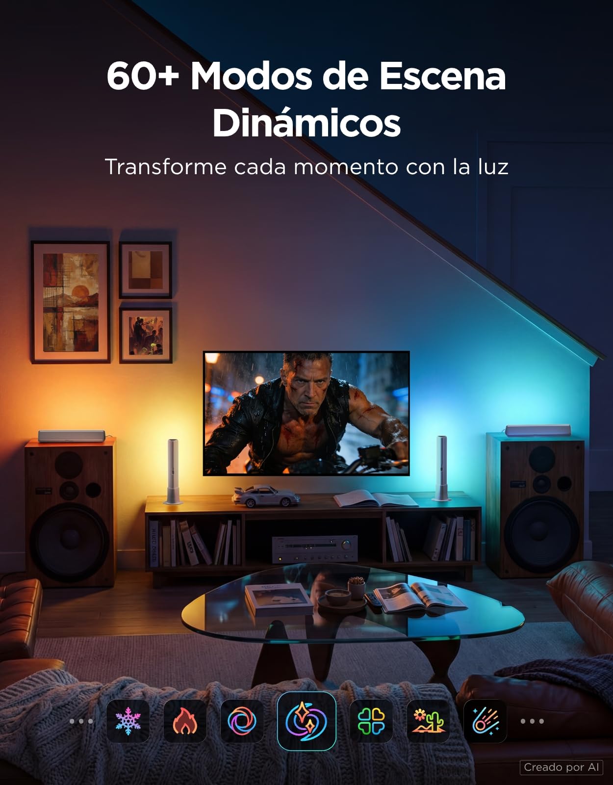 Govee Barras de luz LED Inteligentes, Compatible con Alexa, Matter, Plata