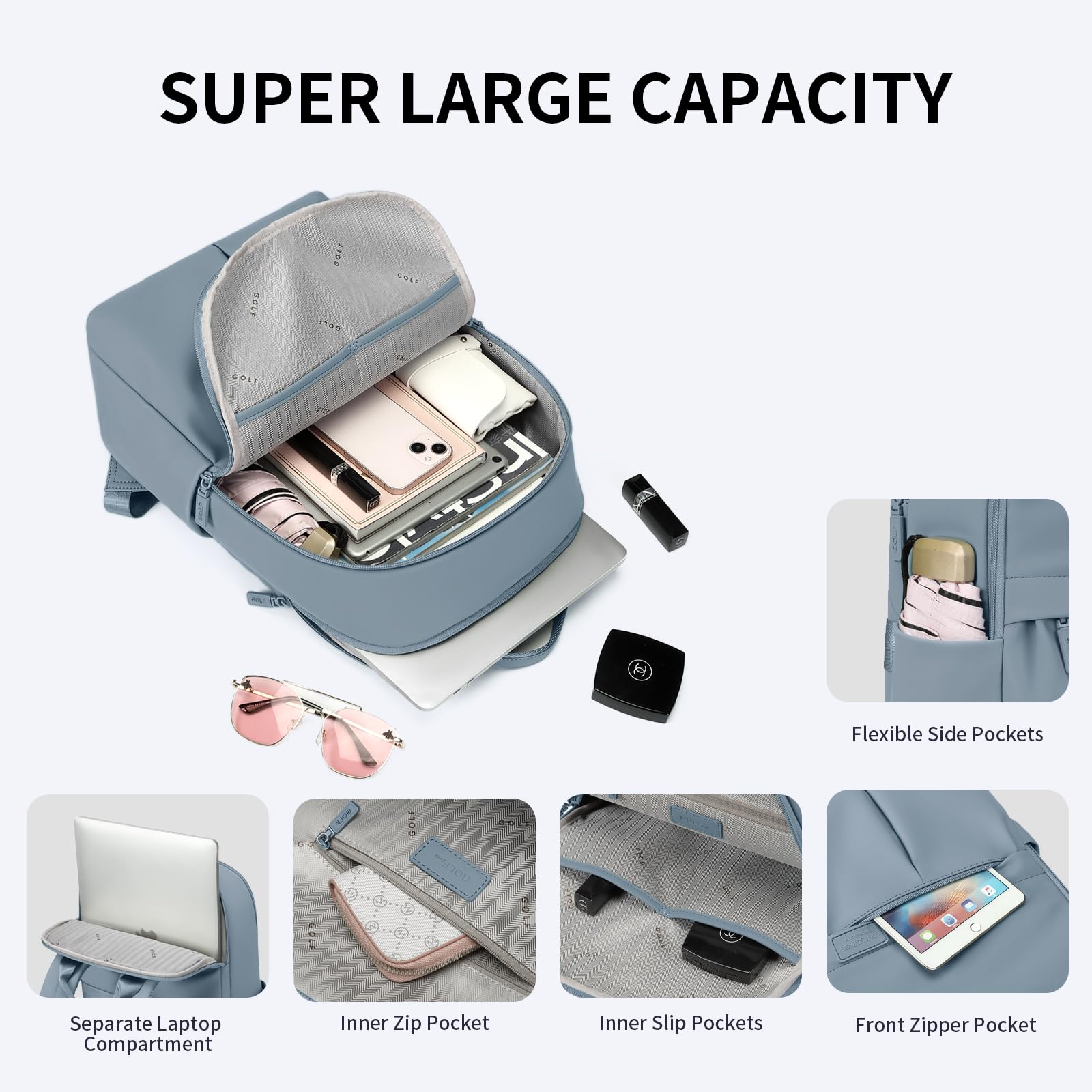 GOLF SUPAGS Zaino per Laptop per Donna Zaino Casual da Lavoro Viaggio per Insegnante Dottore Infermiera Borsa per Laptop