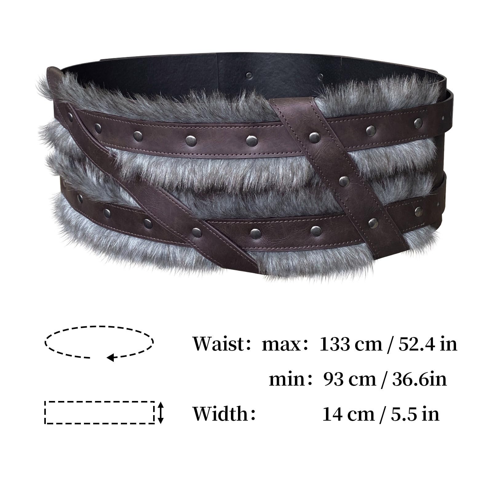 Genérico Cinturón ancho de arpillera de estilo accesorio para cosplay adecuado para representaciones teatrales