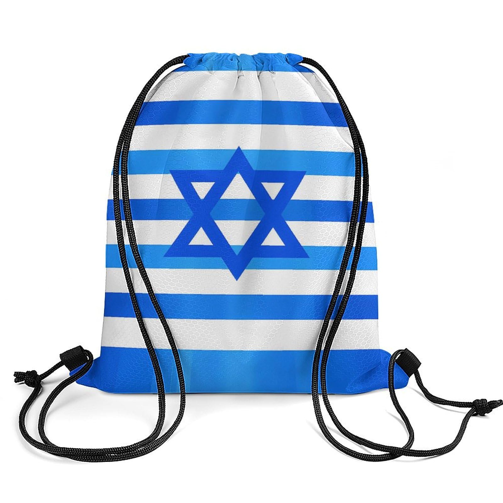 Israel Flag Drawstring Backpack Durable Sport Gym Bags Daypack for Men Women 35 * 42cm