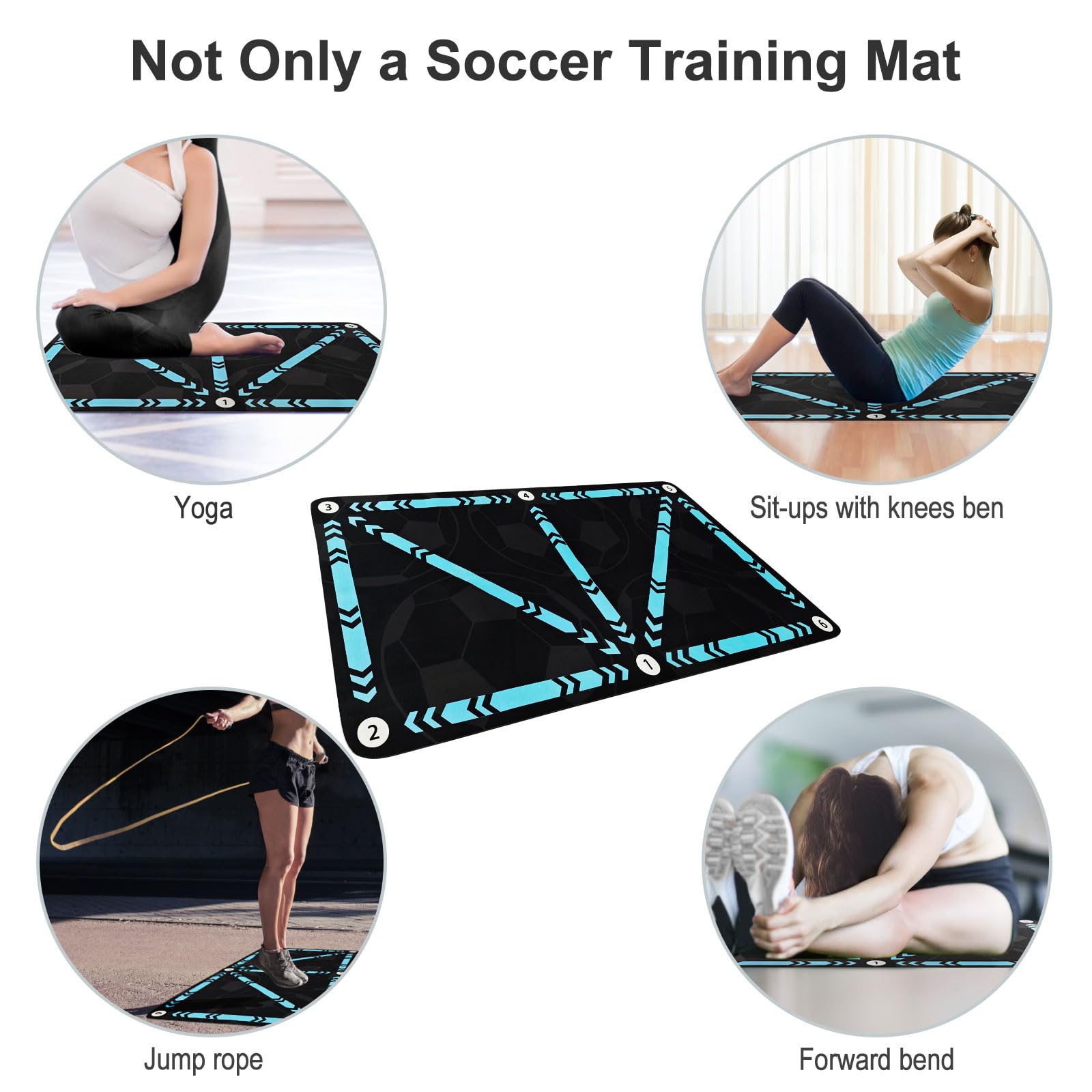 Soccer Training Mat, Silent Footstep Agility Training Mat Football Equipment - Non-slip Speed Improve Footwork Trainer