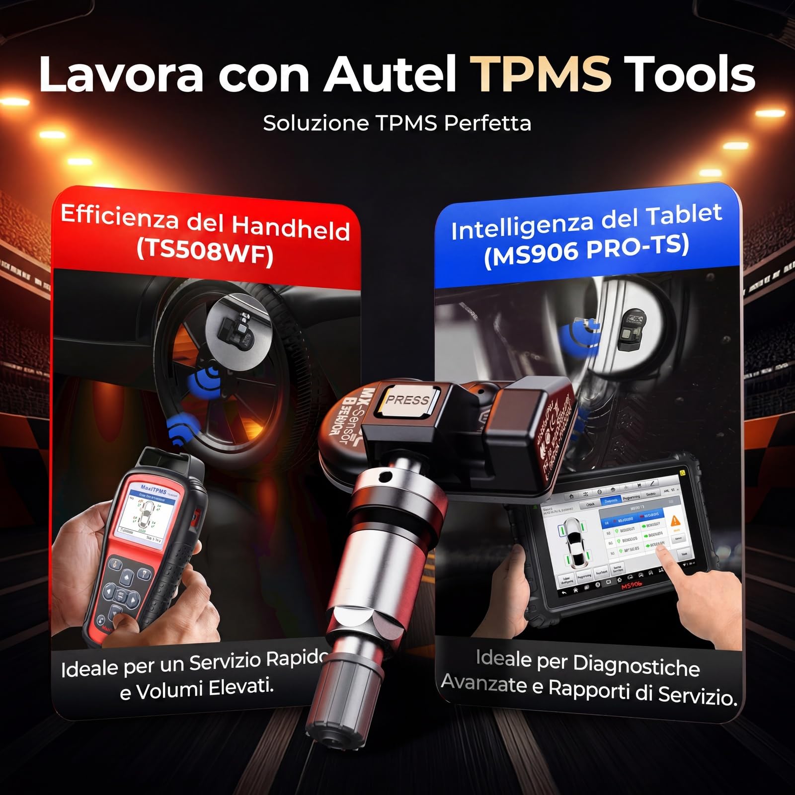 Autel RDKS 2 in 1 MX-Sensor a doppia frequenza, sensori TPMS di livello OE per il 99% delle auto, sensore di pneumatici programmabile al 100%, funziona con TS408S TS501Pro TS508WF TS601 strumento TPMS