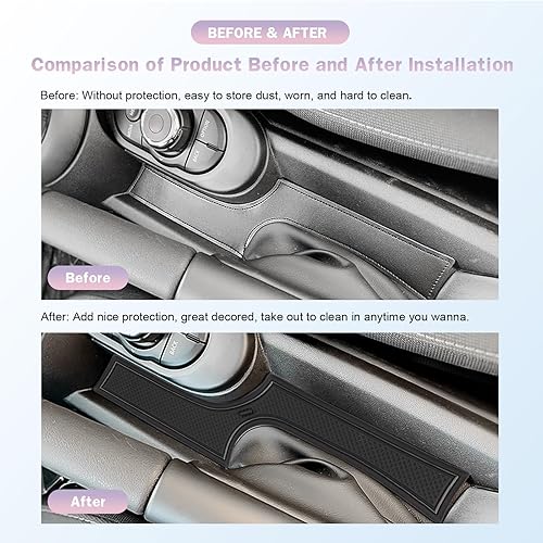 Miniatura 2 de Alfombrillas para consola central Mini Cooper F56 2025 2024 2015-2025 Mini Cooper F56 insertos para portavasos Mini Cooper para ranura de puerta,