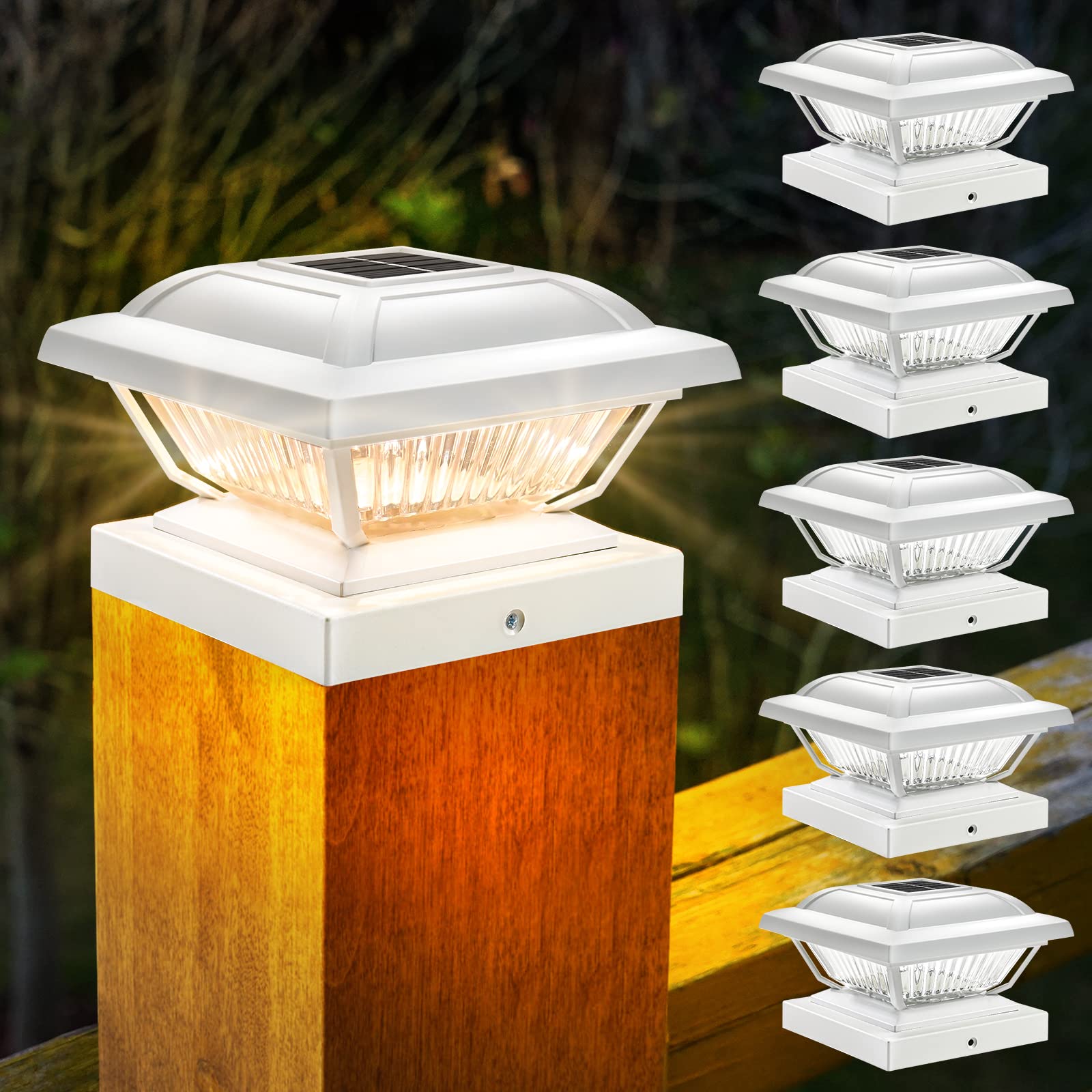 BOMIER 6 Pack Solar Lights Outdoor Waterproof