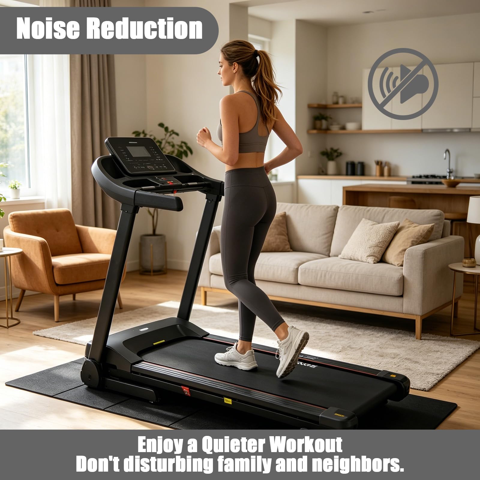 Faltbare Bodenschutzmatte Fitness Unterlegmatte für Fitnessgeräte, 180x60cm Bodenschutzmatte Laufband, 6mm Laufband Matte Schalldämmend für Laufbänd, gym, Heimtrainer, Rollentrainer