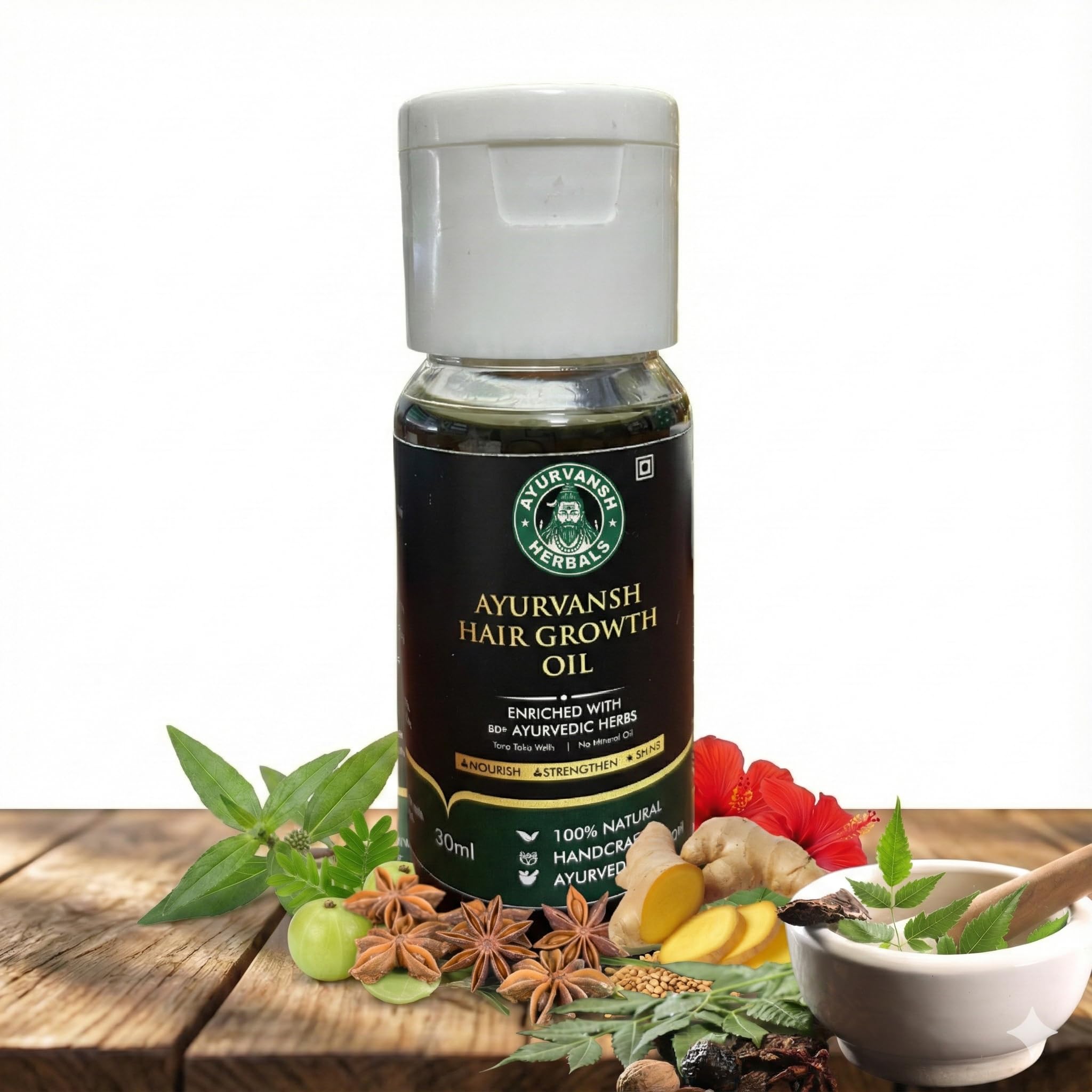 Ayurvansh Hair Growth & Hair Fall Control Oil | 30ml | Ayurvedic Formula with 47 Herbs & Organic Sesame Oil | Chemical-Free Hair Treatment-image-14