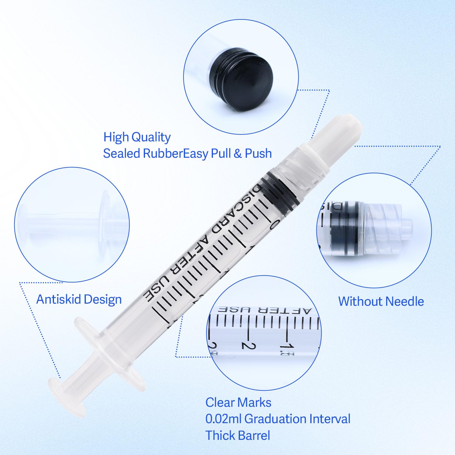 2.5ml Syringes Without Needles, 2.5cc Luer Lock Syringe - 30 Pack — Amazon image 5