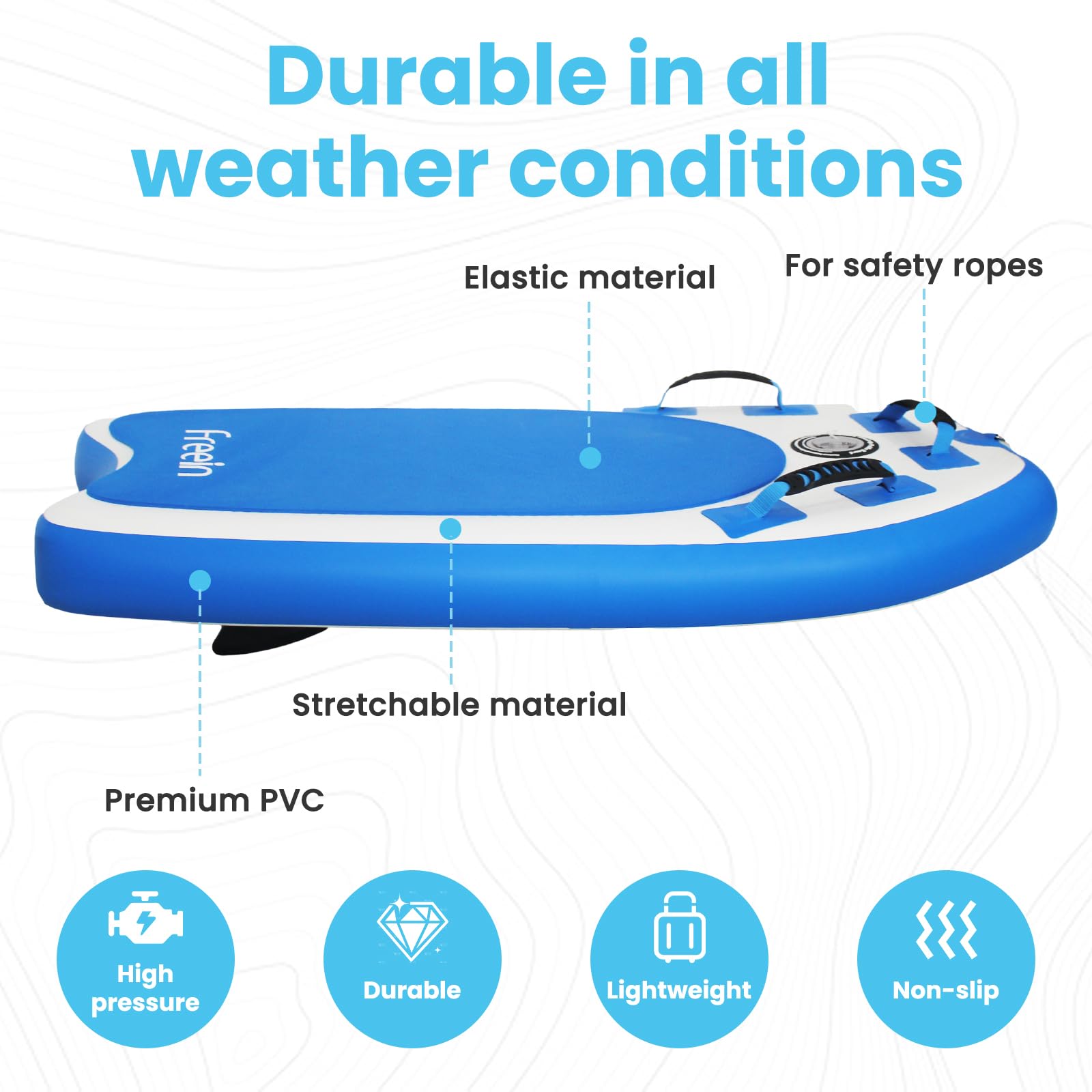 Planche Surf Gonflable Avec Poignées Bodyboard Gonflable ZoneYan 110x48cm - Planche Piscine Enfant Avec Poignées, Fenêtre Observation - PVC Paddle Gonflable