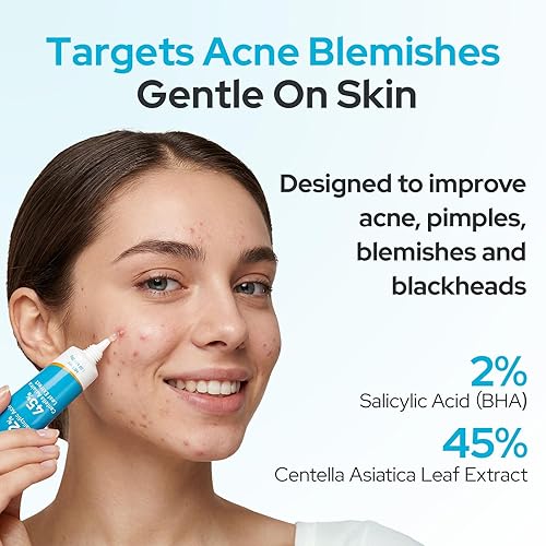 Miniatura 2 de Suero de gel de ácido salicílico al 2%, con 45% de extracto de hoja de centella asiática, aclaración de poros y equilibrio de aceite para piel