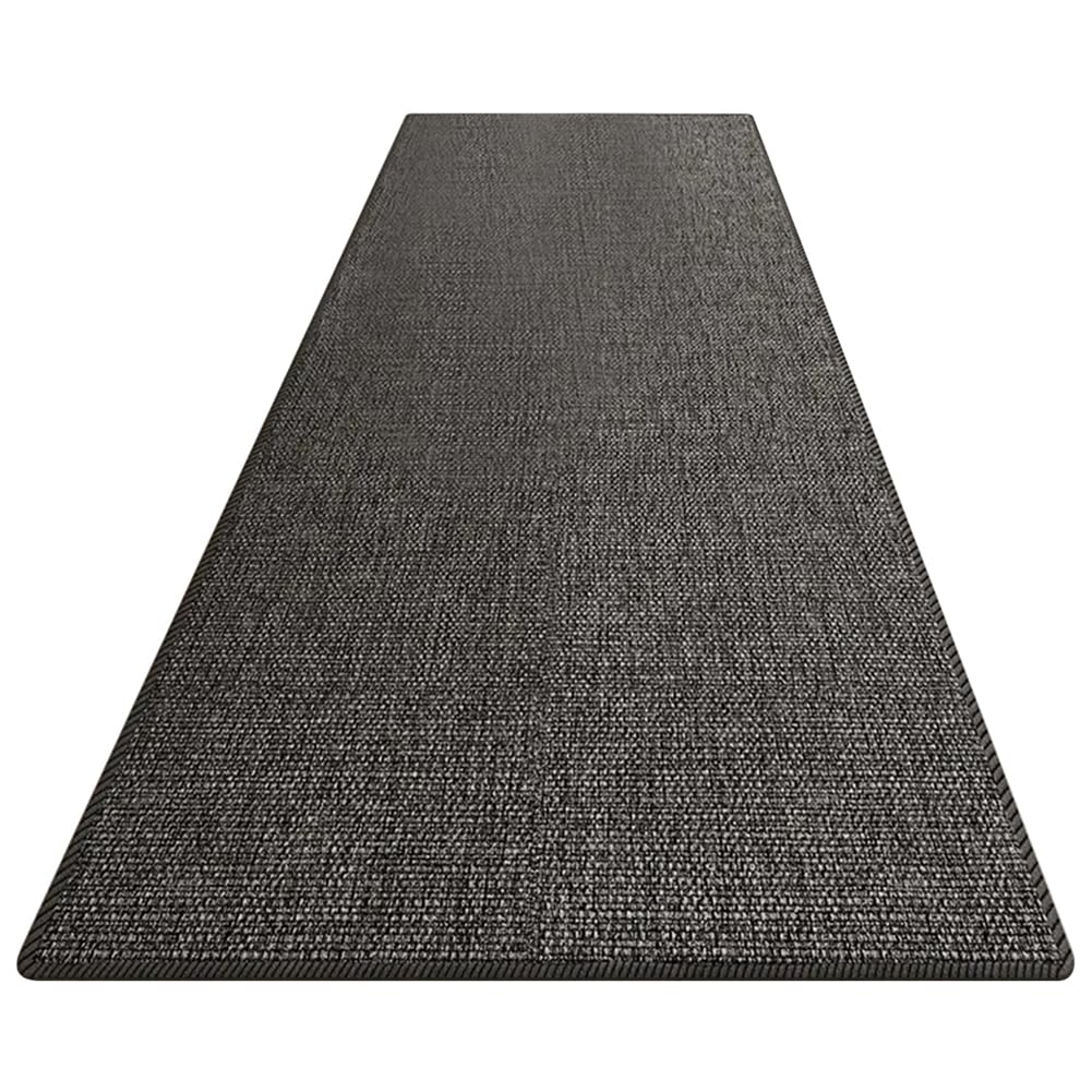 Tapis antidérapant de cuisine gris foncé 58x180 cm pour buanderie et bureau