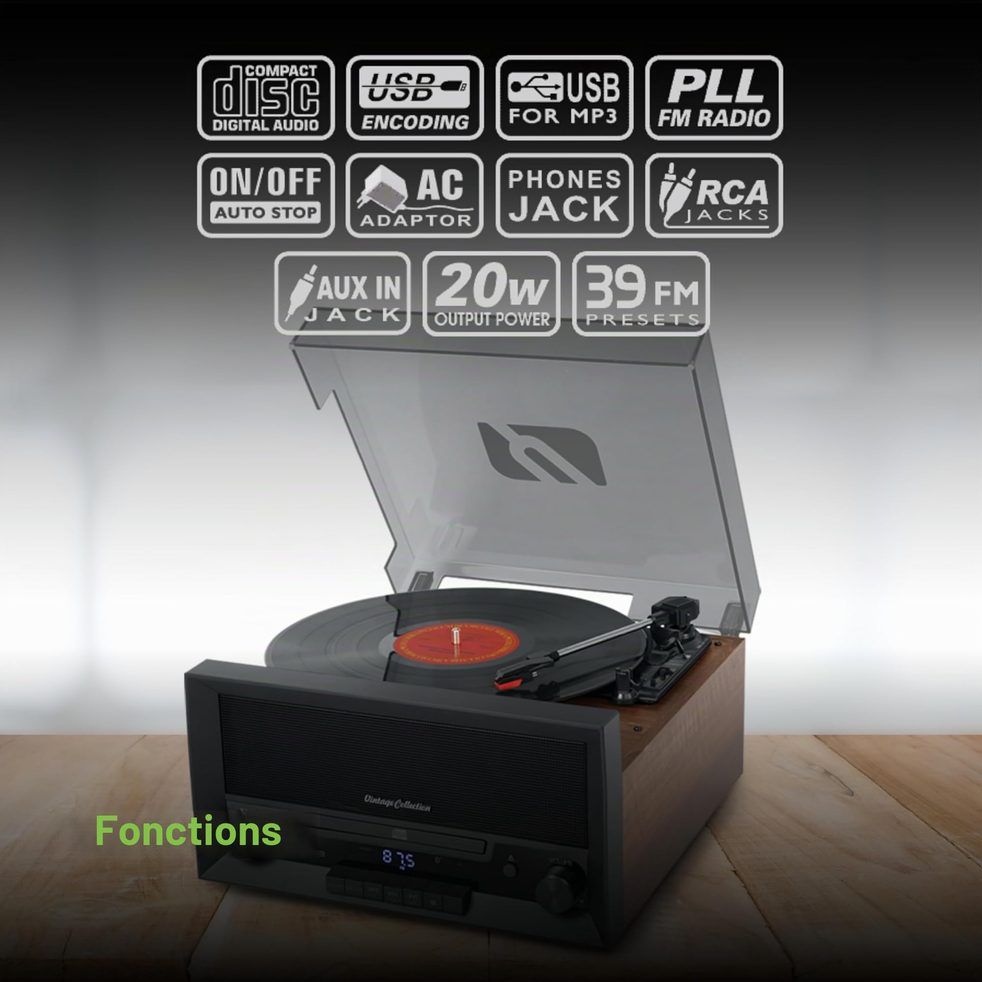 MUSE Platine Vinyle USB MT-112 MB