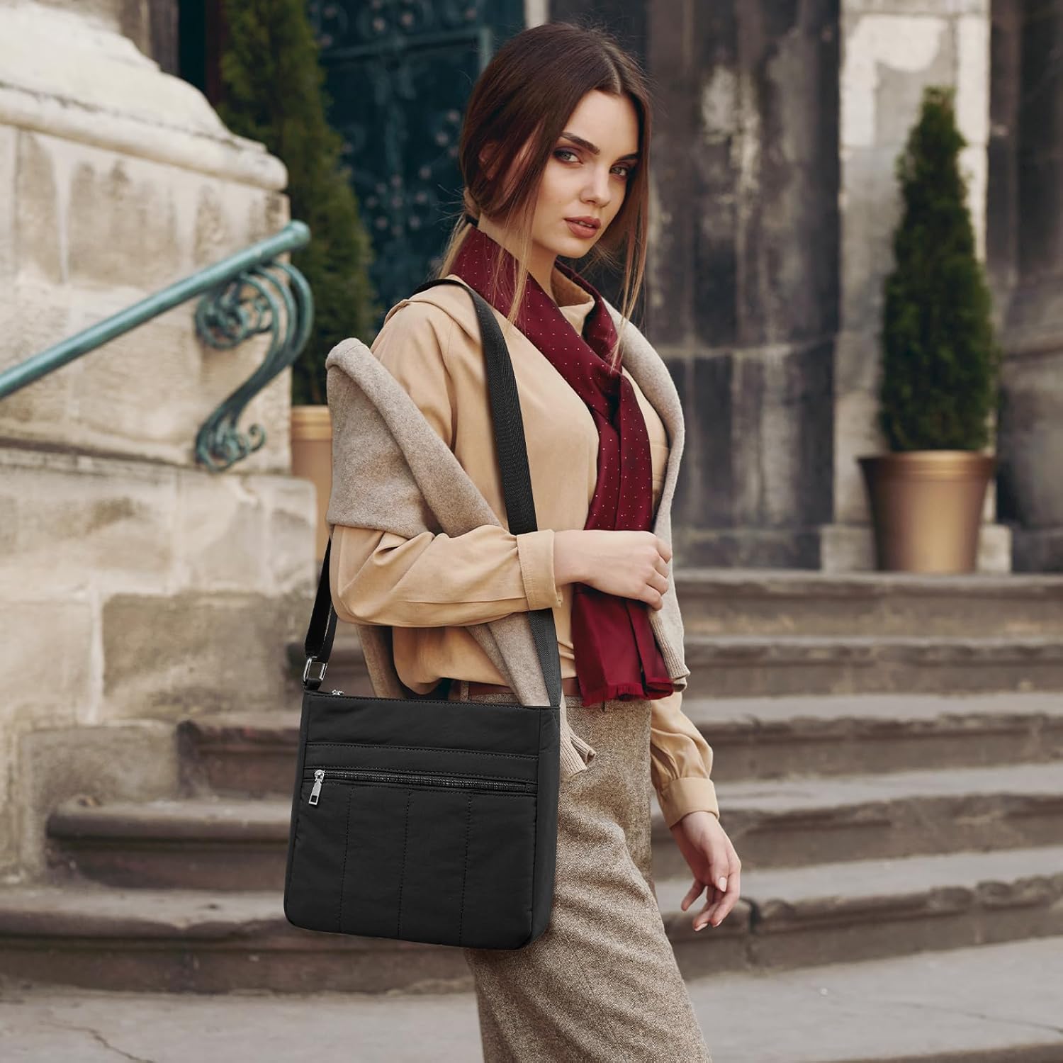 G4Free Nylon Crossbody Bags for Women, Lightweight Casual Quilted Shoulder Handbags for Travel Work - Image 3