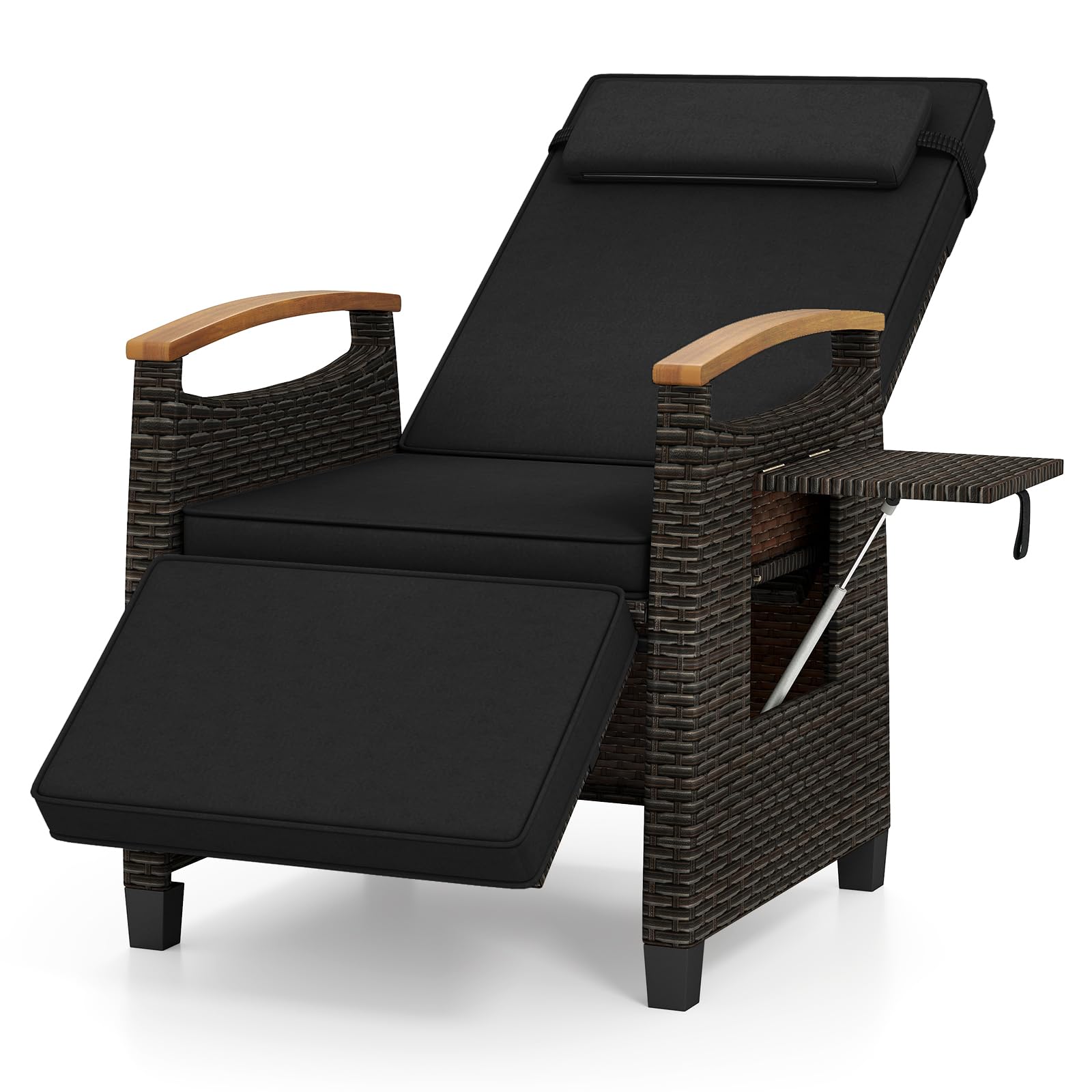 Amazon.com : HAPPYGRILL Outdoor Rattan Wicker Chaise Lounge