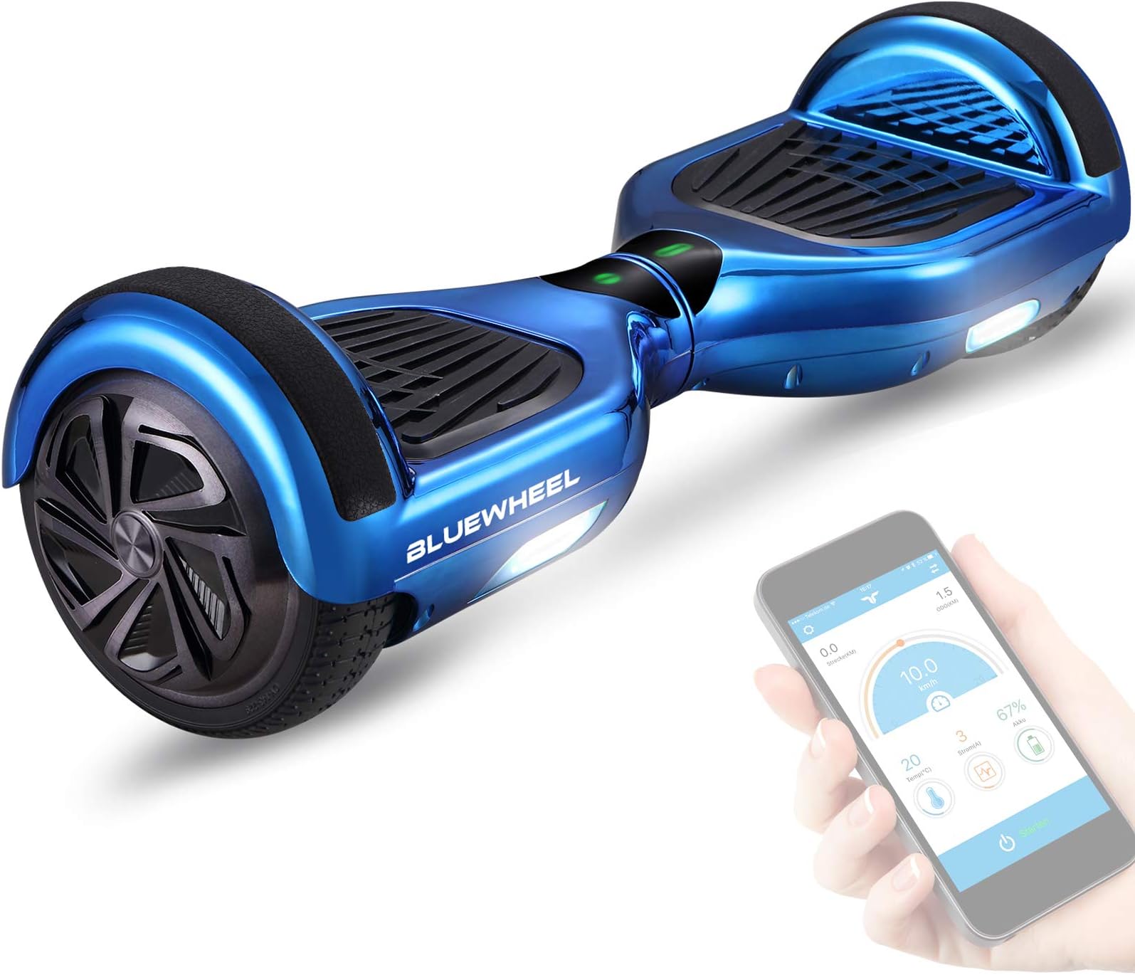 Bluewheel Hoverboard HX310s - Self Balancing Scooter 6.5" with UL2272 safety standard -Kids safety mode with App -Bluetooth speaker -700W engine - LED Colourful Light- Adult Segway