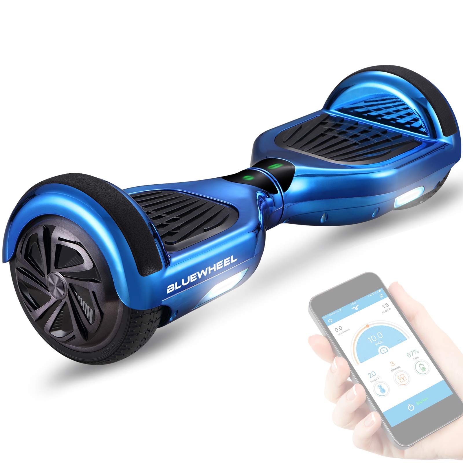 Bluewheel Hoverboard HX310s - Self Balancing Scooter 6.5" with UL2272 safety standard -Kids safety mode with App -Bluetooth speaker -700W engine - LED Colourful Light- Adult Segway