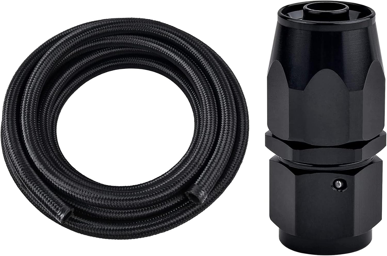 EVIL ENERGY 6AN Nylon Braided CPE Fuel Hose 20FT Bundle with 6AN Swivel Hose End Fitting Straight