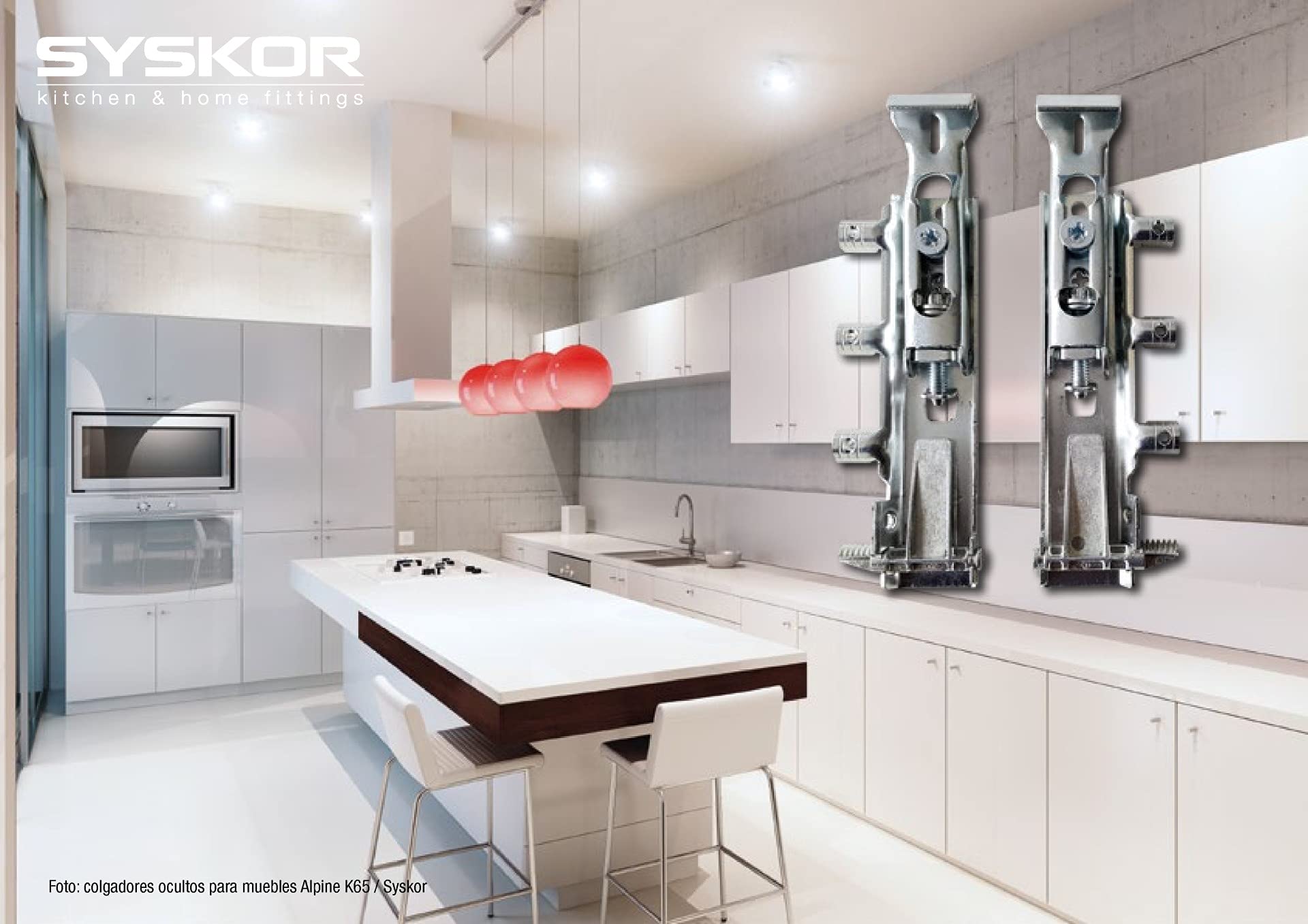 Soporte Colgador Oculto de Armario Ajustable 65 kg para Muebles Suspendidos Cocina