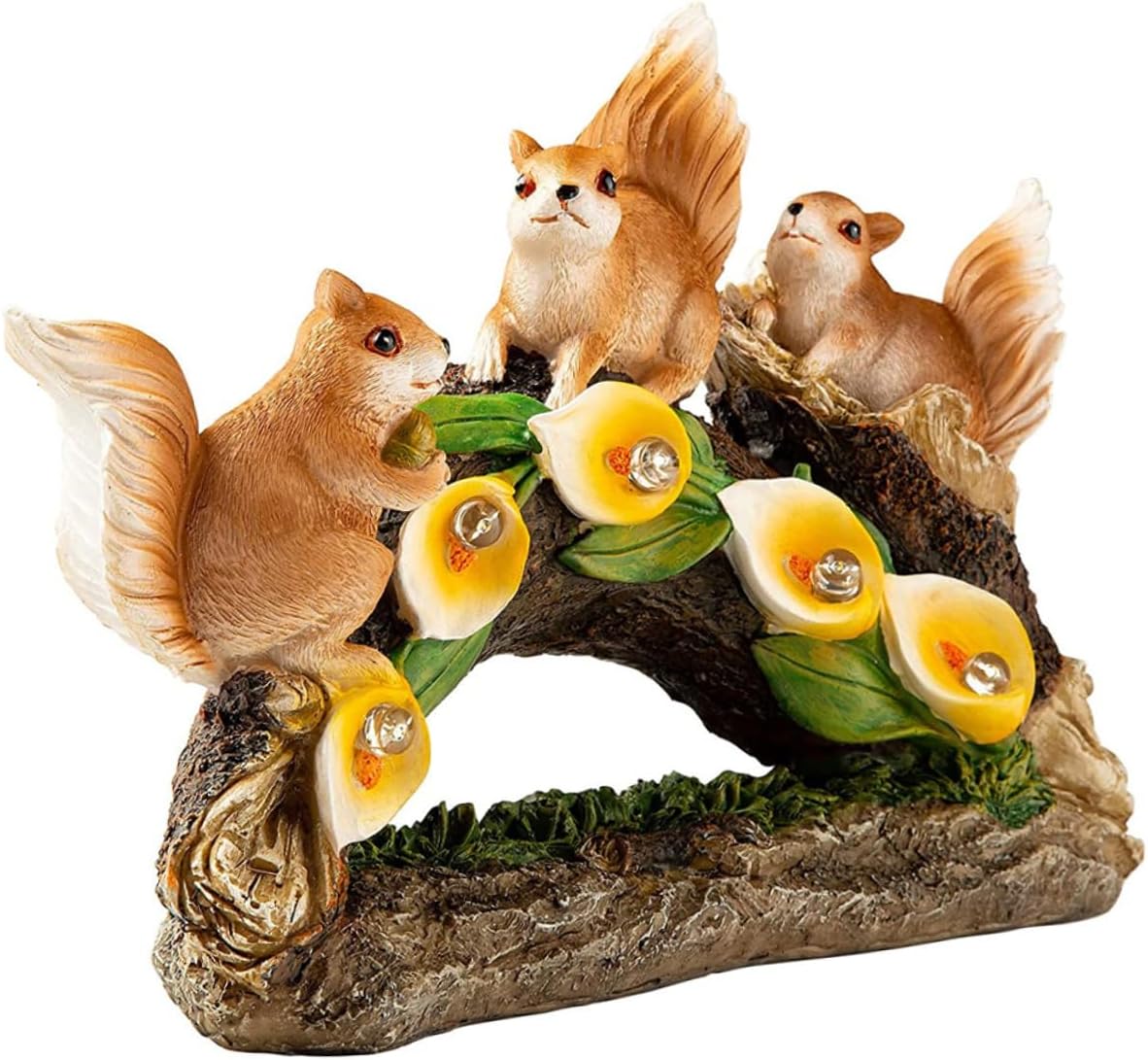 Solar Squirrel Light for Garden Decor Resin Landscape Lamp Outdoor Decorative Features for Lawn and Yard Adornment
