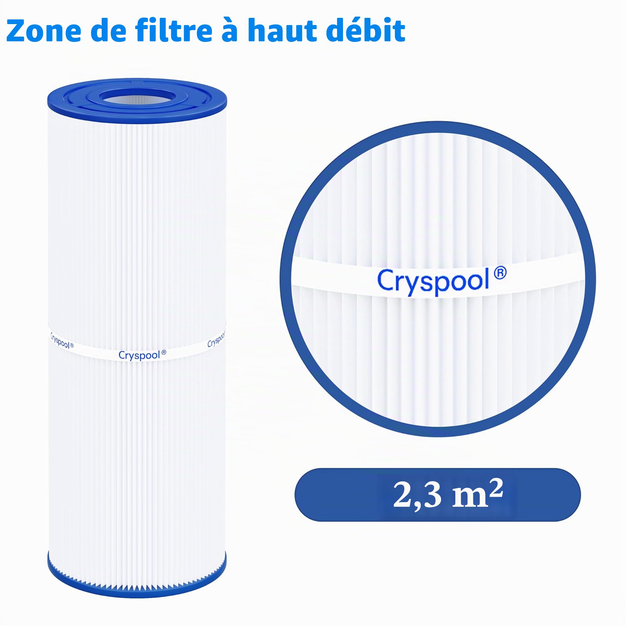 Cryspool Filtre de Spa Compatible avec Unicel C-4326, 413-106, FC-2375, 25 Pieds carrés, 2 Pack