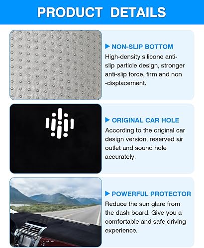 Miniatura 6 de Autorder Alfombrilla para tablero de instrumentos para Toyota Camry 2012-2017, accesorios de franela, protector de rayos UV