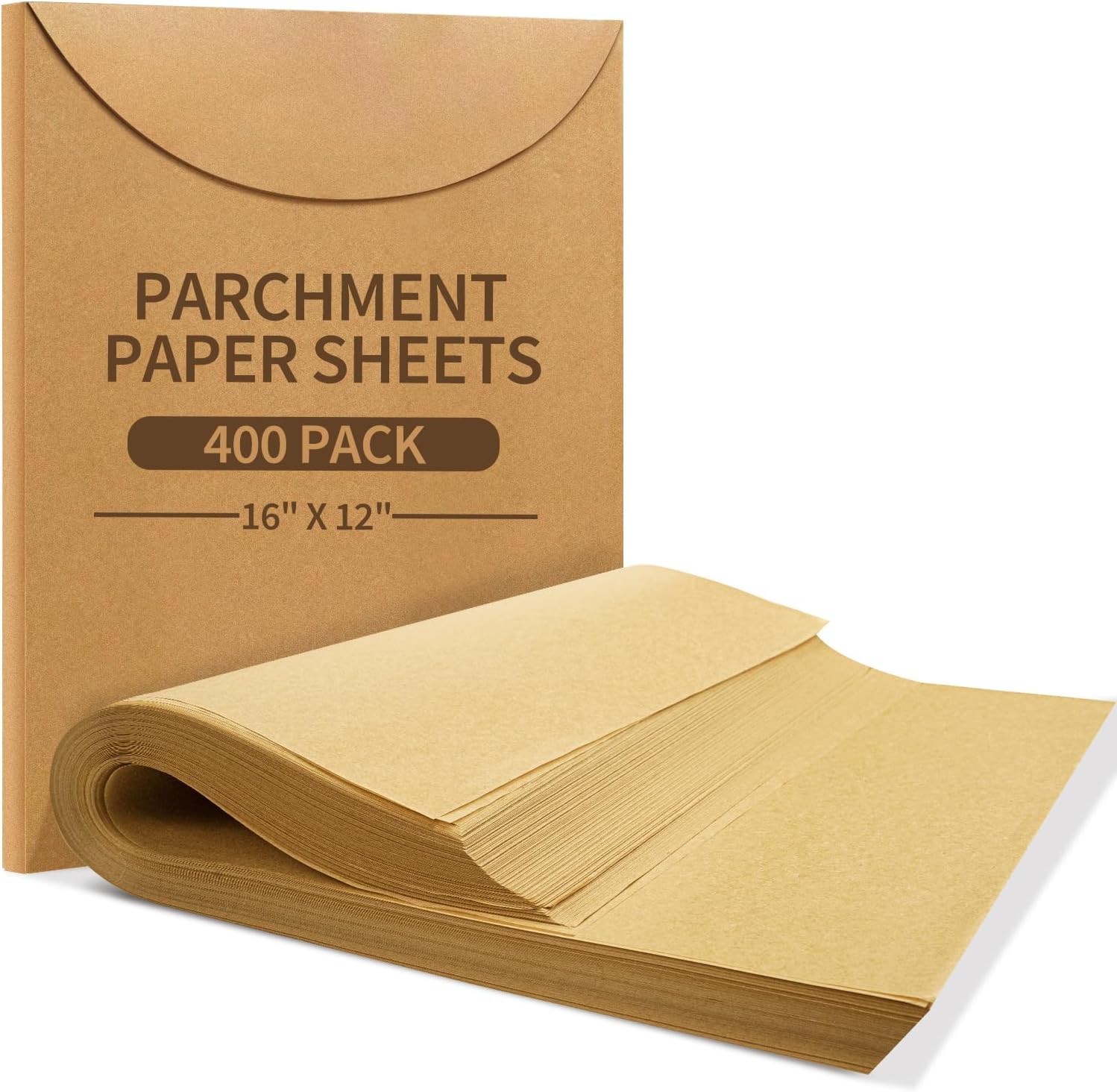 400 Pack 12"x 16" Parchment Paper Baking Sheets, No-Stick Precut Brown Baking Half Parchment Paper Sheets for Cooking, Grilling, Steaming, Oven, Air Fryer, Microwave
