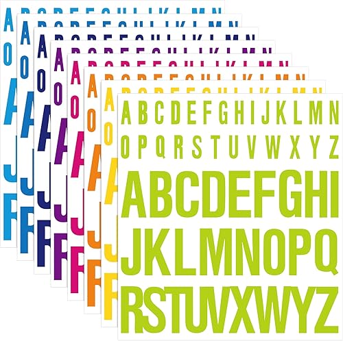Miniatura 7 de Gersoniel 8 hojas de letras autoadhesivas adhesivas en vinilo, letras mayúsculas, letras del alfabeto, letras adhesivas para decoración de Navidad