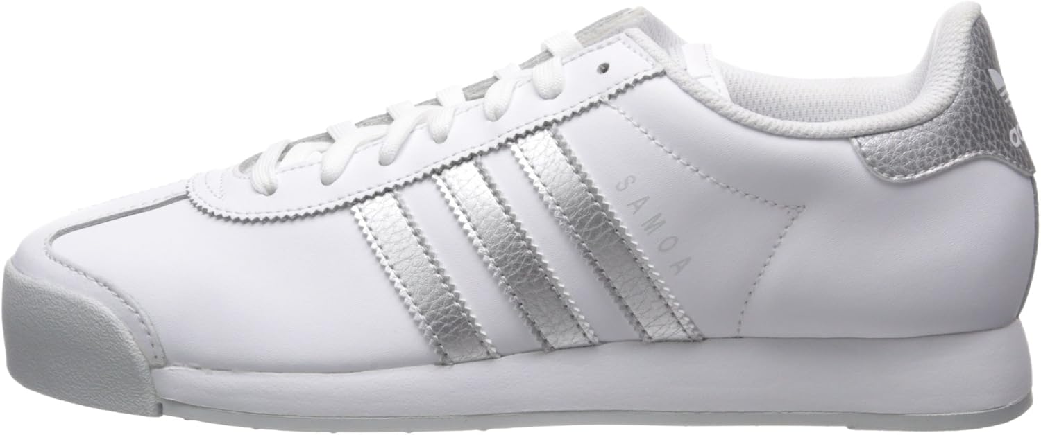 adidas Originals Men's Samoa Retro Sneaker,White/Metallic Silver/Light Grey,11 M US
