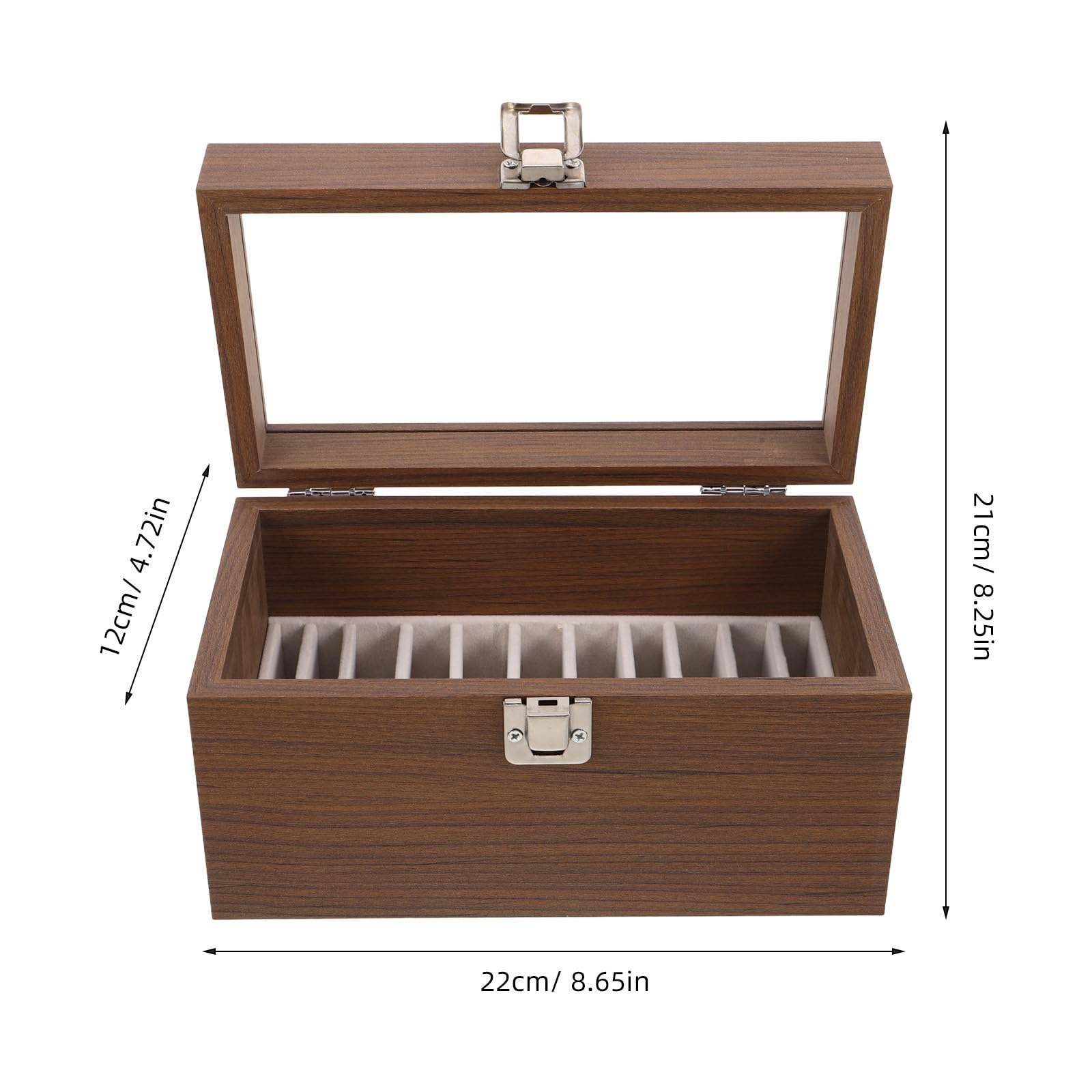 EXCEART Coffret à Bijoux en Bois de Noyer Foncé 11 Fentes pour Rangement Multi-emplacements de Bracelets, Organiseur Élégant pour Décoration Maison et Présent D'anniversaire