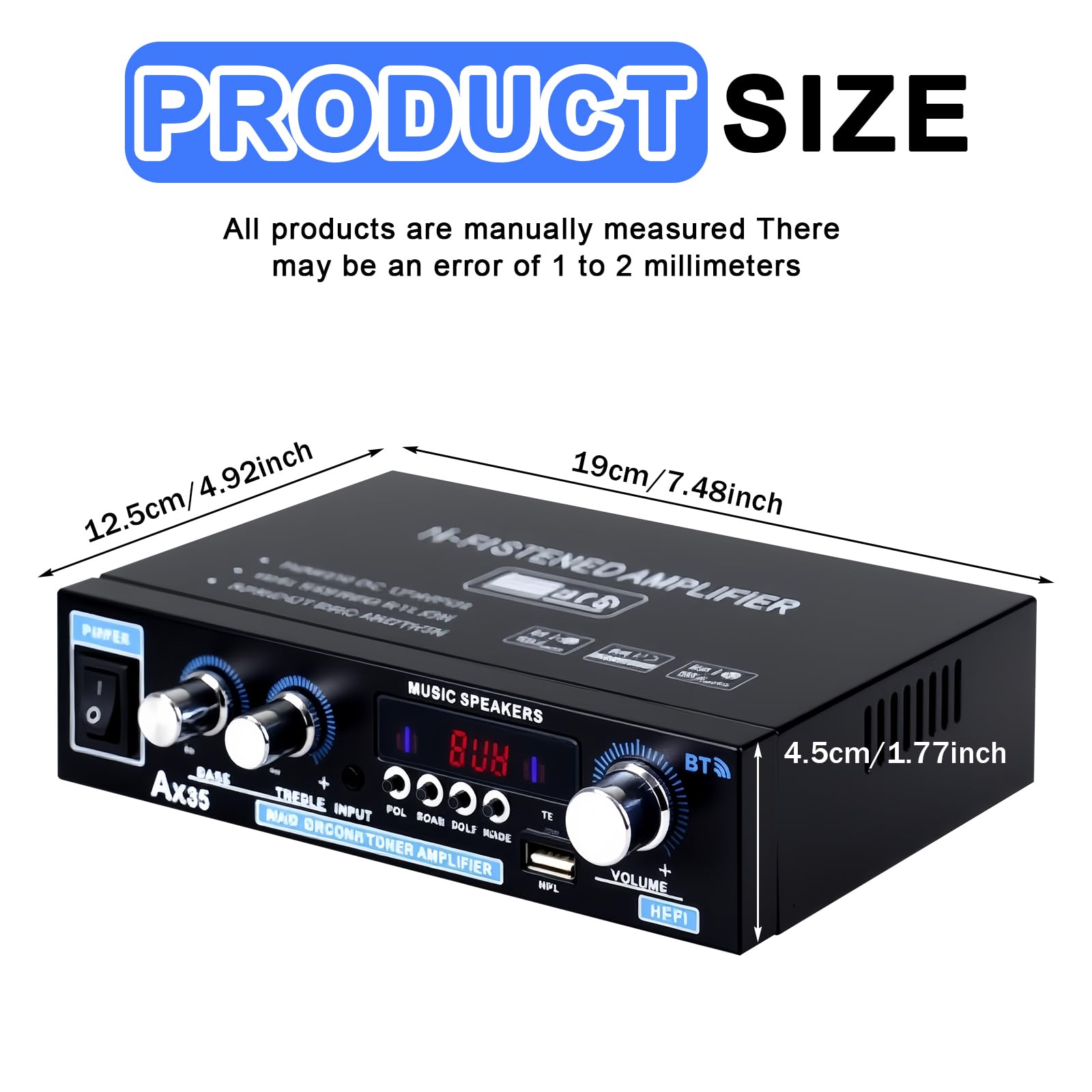 AK35 Digitalverstärker: AK35 HiFi-Verstärker, Bluetooth 5.0 Mini Verstärker, AK35 Mini Bluetooth Stereo-Verstärker Receiver, Zweikanal-Verstärker für TV, Mikrofon, Karaoke, Heimkino, Radio