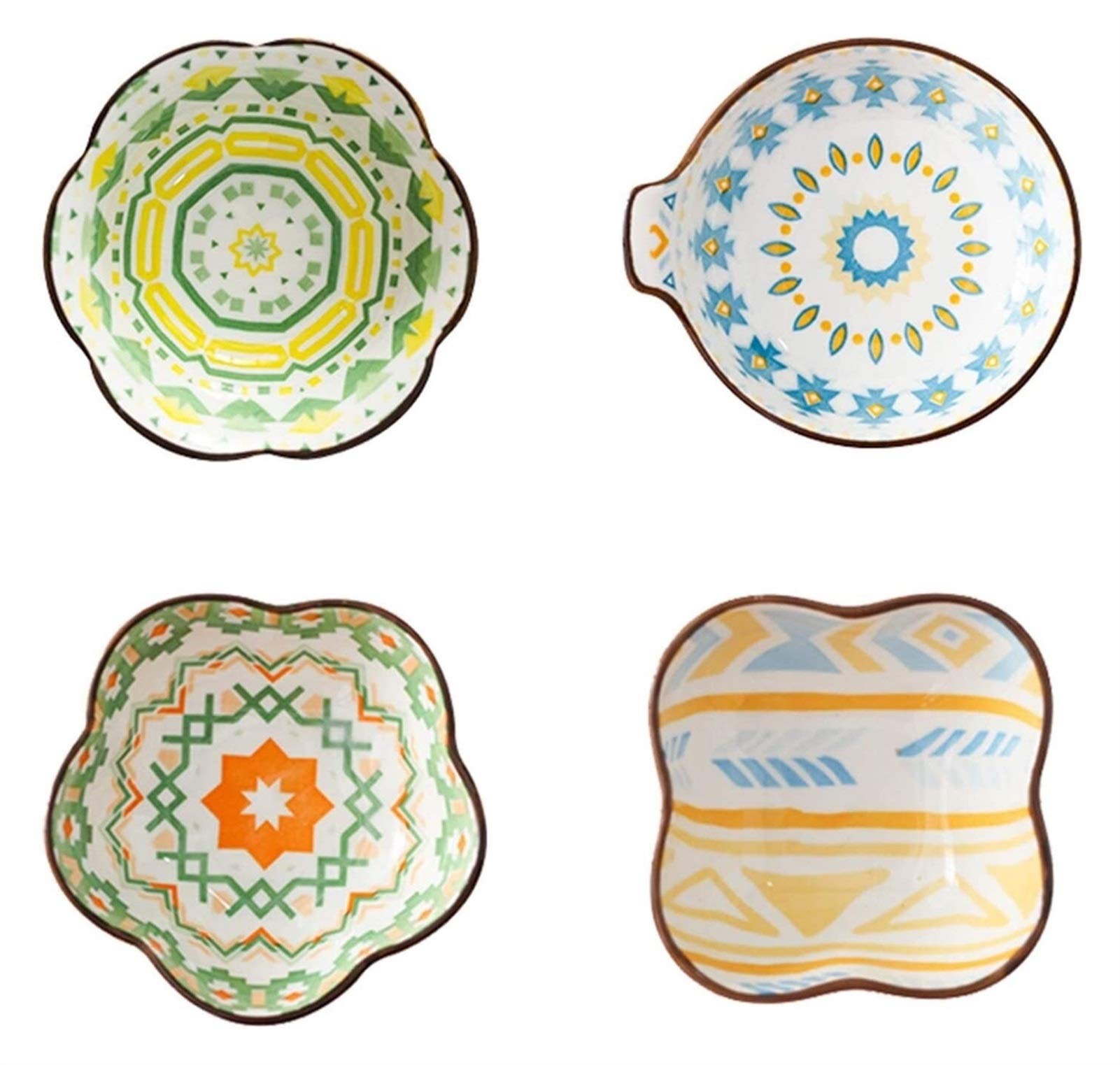 Confezione da 4 Bellissimi Piatti Multiuso in Ceramica per Salse/Ciotole per Salse, Mini Piatti durevoli, Piatti per condimenti per Salsa di