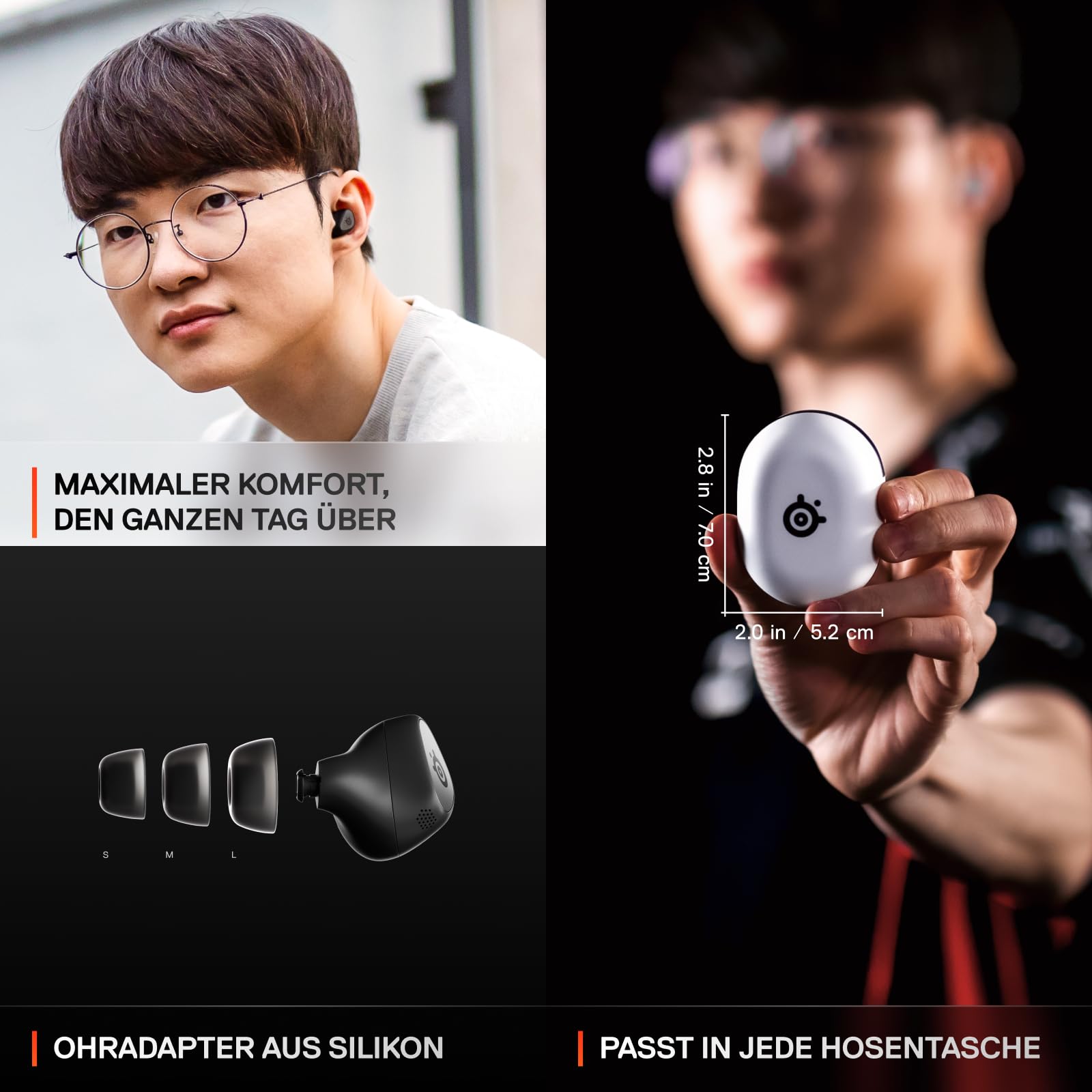 SteelSeries Arctis GameBuds für Xbox – Wireless In Ear Gaming Kopfhörer – 2,4GHz + BT 5.3 – ANC/Transparenzmodus –Wasserbeständig IP55 – 40H Batterie – Drahtloses Laden –Xbox, PS5, PC, Switch 2, Mobil