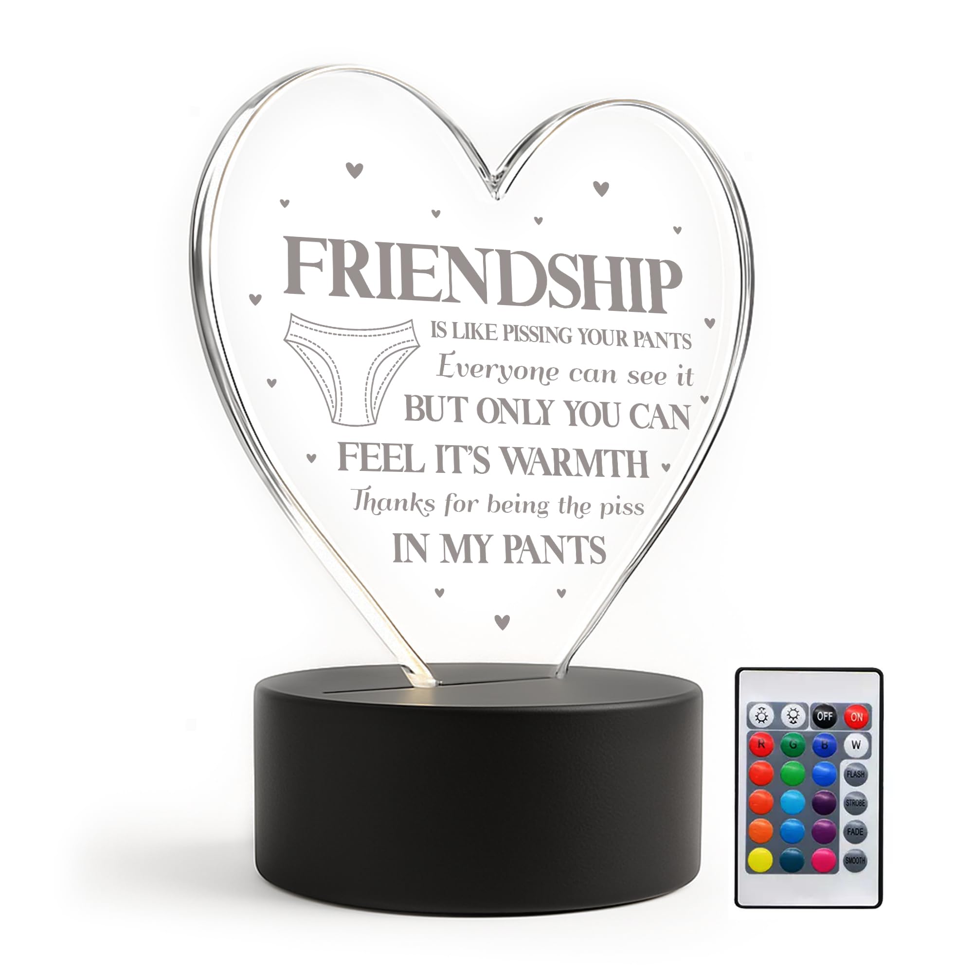 Red Ocean Funny Rude Friendship Plaque LED Light Novelty Best Friend For Birthday Christmas Joke For Her Him Bestie Keepsake