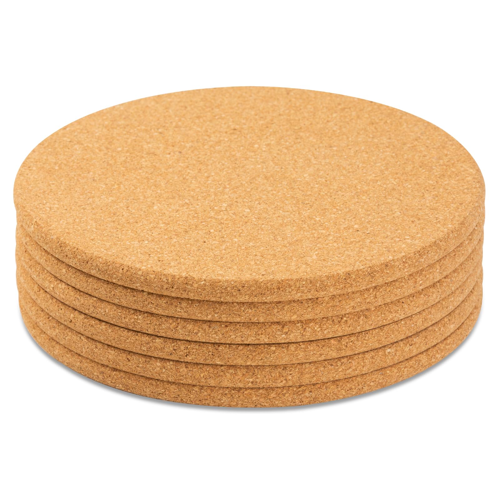 Cork Trivets for Hot Dishes, Pots and Pans, Pot Holders for Kitchen, 8 Inches 6 Pack Hot Pads, Thick Heat Resistant Mats Protect Countertop, Coaster