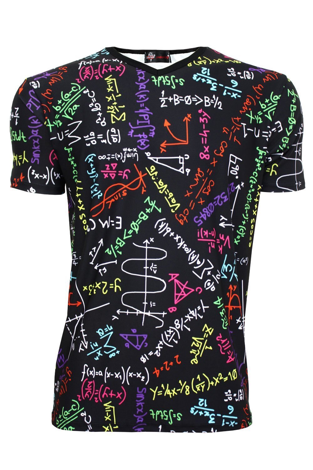 Insanity Maths Formulas Blackboard School Printed Mens V Neck T-Shirt (Medium)