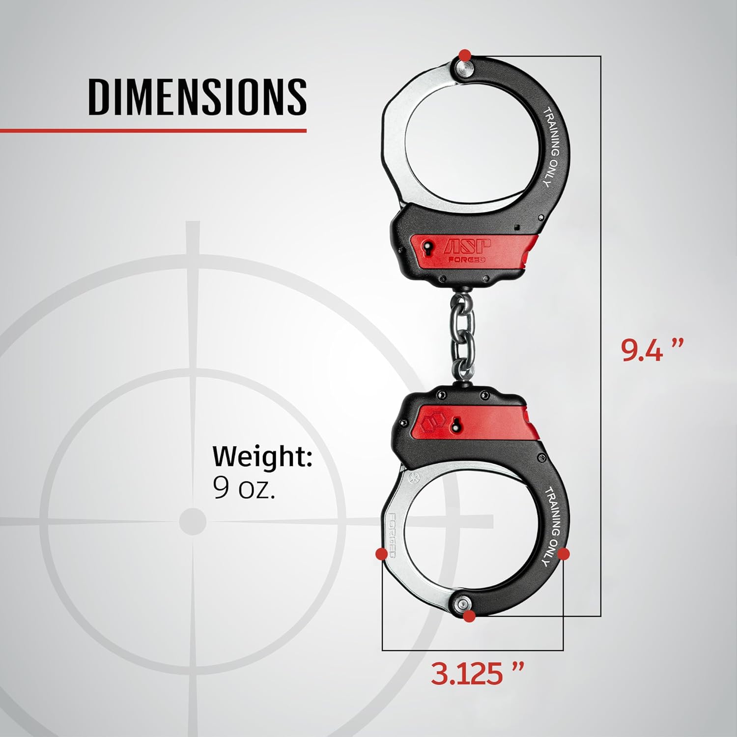 ASP Ultra Plus Double-Locking Training Handcuffs, Forged Aluminum Handcuffs, Professional Grade Cuffs