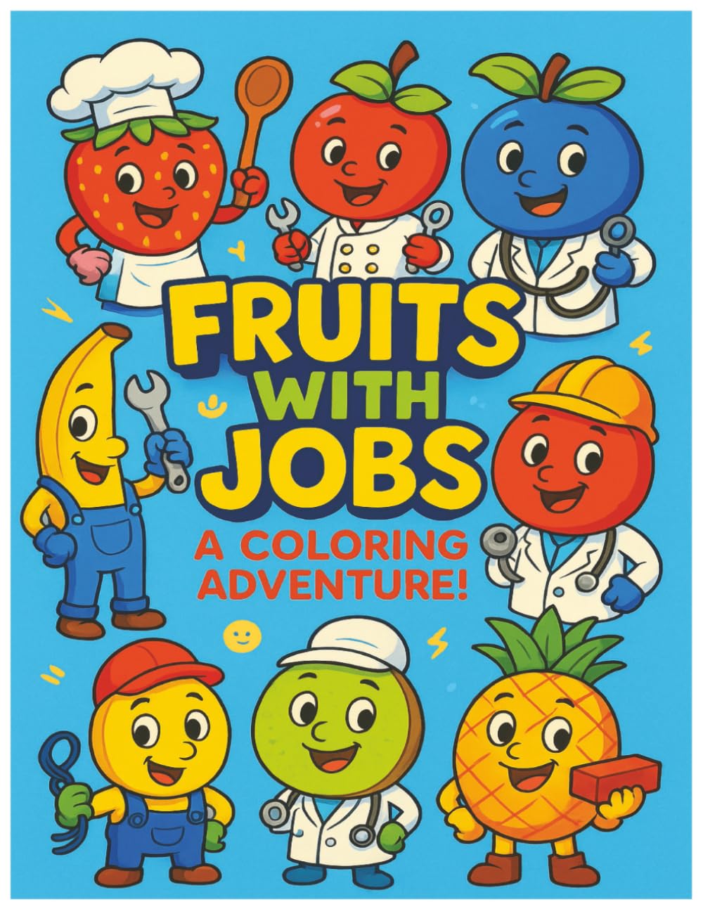 Fruits with Jobs: A coloring book that joins professions and fruits