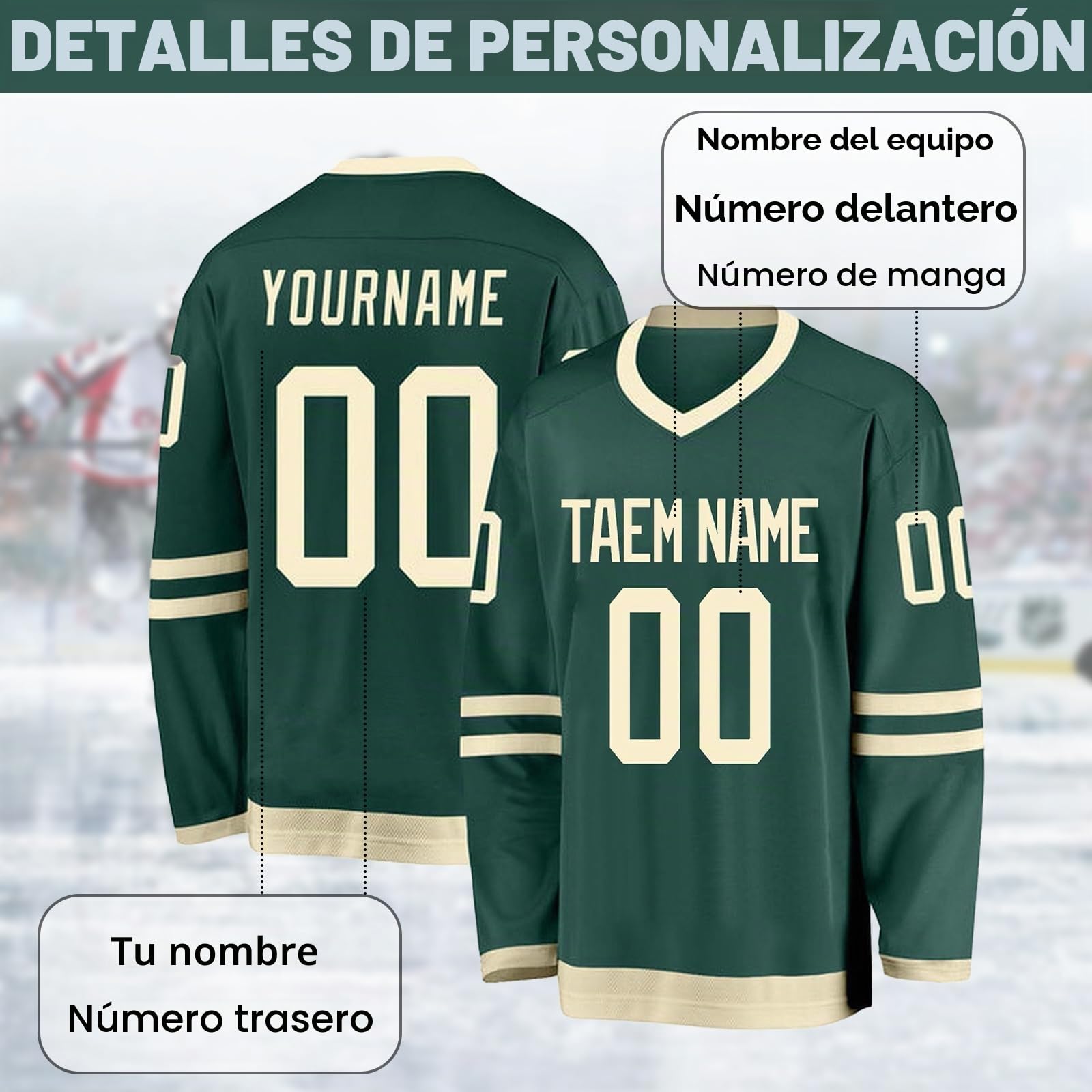 Camiseta de Hockey personalizada,Diseña tu camiseta de Hockey personalizada con tu nombre/equipo/número