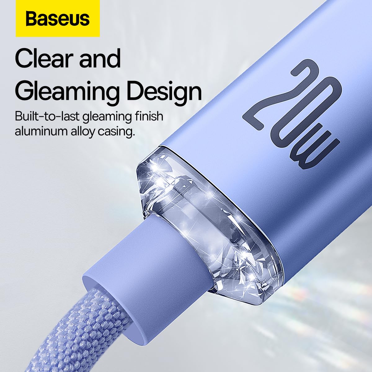 Baseus Crystal Shine 20W Type-C to Lightning Cable 1.2m-Purp -5