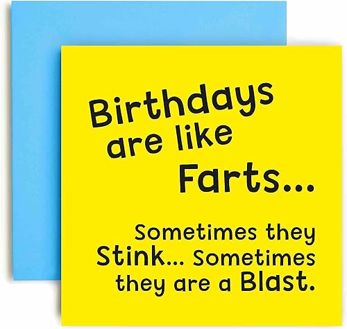 Huxters Tarjetas de cumpleaños para hombres – Cumpleaños son como pedos Tarjeta de feliz cumpleaños para cumpleaños – Tarjeta de cumpleaños de amigo