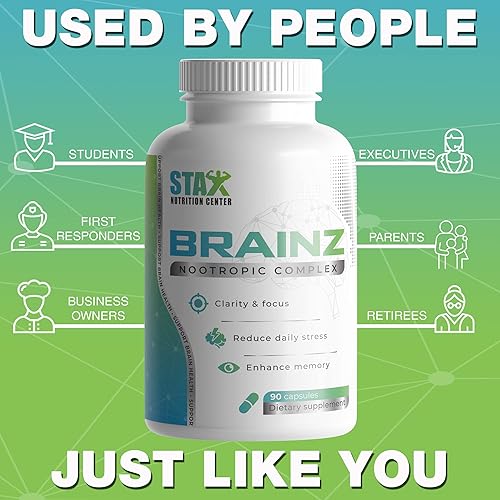 Miniatura 3 de Stax Brainz Suplemento cerebral nootrópico potenciador cerebral suplemento de memoria para función cerebral memoria y enfoque píldoras de memoria